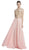 Sleeveless Sheer Bateau A-line Prom Dress