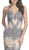 Sequined Illusion Halter Sheath Evening Dress