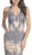 Sequined Illusion Halter Sheath Evening Dress