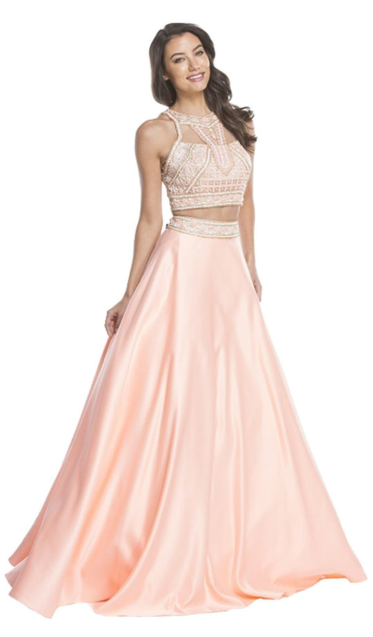 Two Piece Embroidered Evening Ballgown