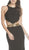 Gold Embellished Halter Fitted Prom Dress