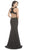 Gold Embellished Halter Fitted Prom Dress