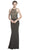 Bedazzled Illusion Halter Fitted Evening Dress