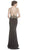 Bedazzled Illusion Halter Fitted Evening Dress