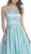Applique Illusion Bateau Evening Ballgown