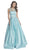 Applique Illusion Bateau Evening Ballgown