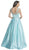 Applique Illusion Bateau Evening Ballgown