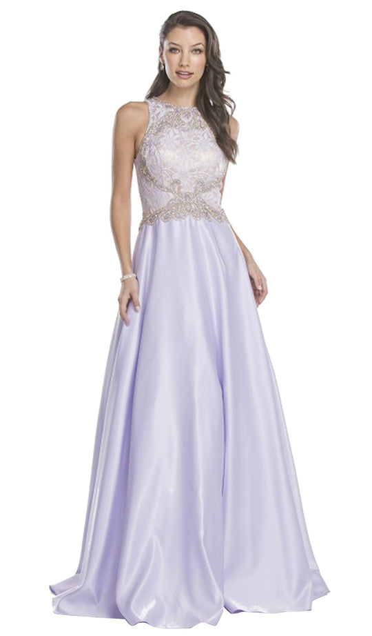 Embellished Halter Neck Evening Ballgown