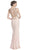 Mock Two Piece Illusion Bateau Prom Dress