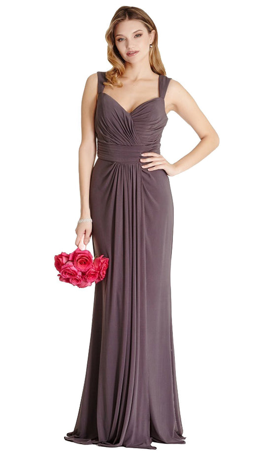 Ruched V-neck Evening Fitted Dress