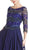 Bedazzled Quarter Sleeve Mother of Bride Dress