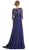 Bedazzled Quarter Sleeve Mother of Bride Dress