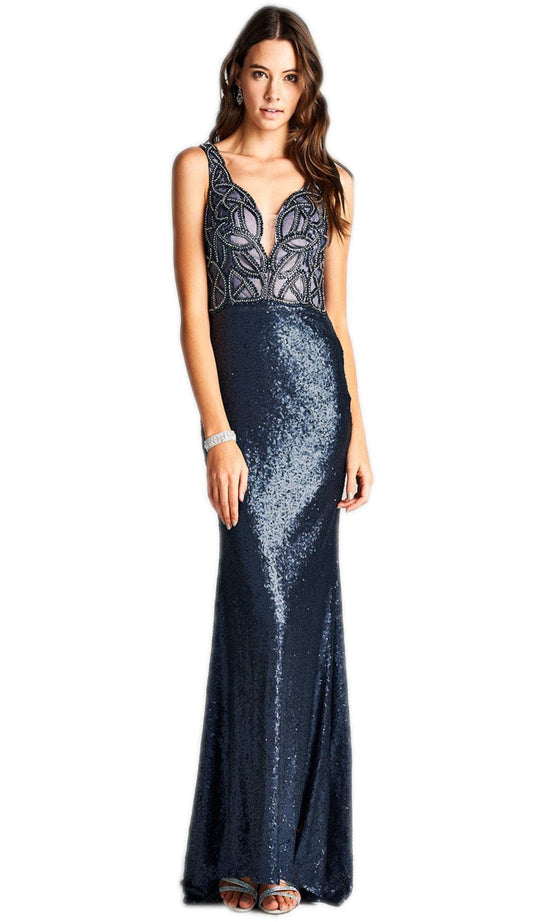 Sequined Sweetheart Sheath Evening Dress