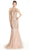 Embellished Illusion Scoop Trumpet Prom Dress
