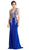 Embellished Deep V-neck Sheath Evening Dress