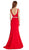 Embellished Deep V-neck Sheath Prom Dress