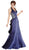 Embellished Halter V-neck Evening Dress