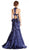 Embellished Halter V-neck Evening Dress