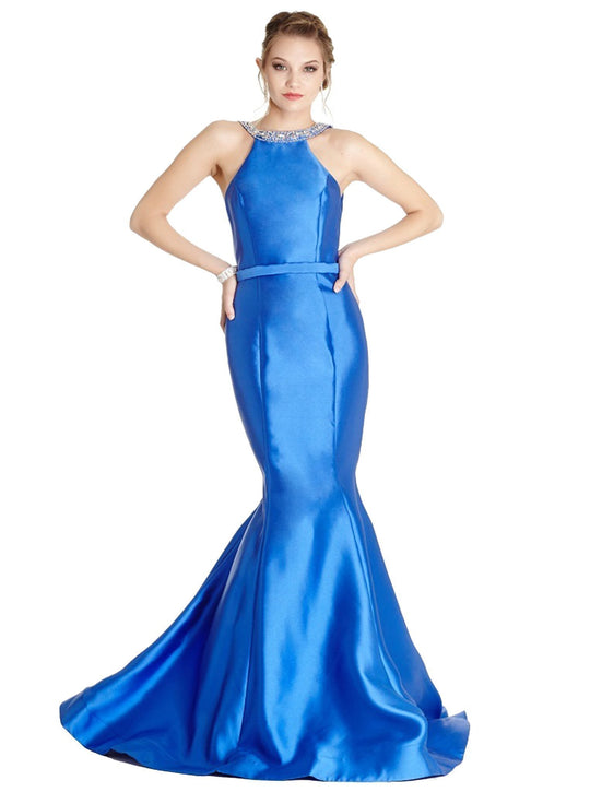 Dazzling Halter Neck Mermaid Evening Dress