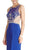Embellished Sheer Halter Sheath Evening Dress