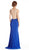 Embellished Sheer Halter Sheath Evening Dress