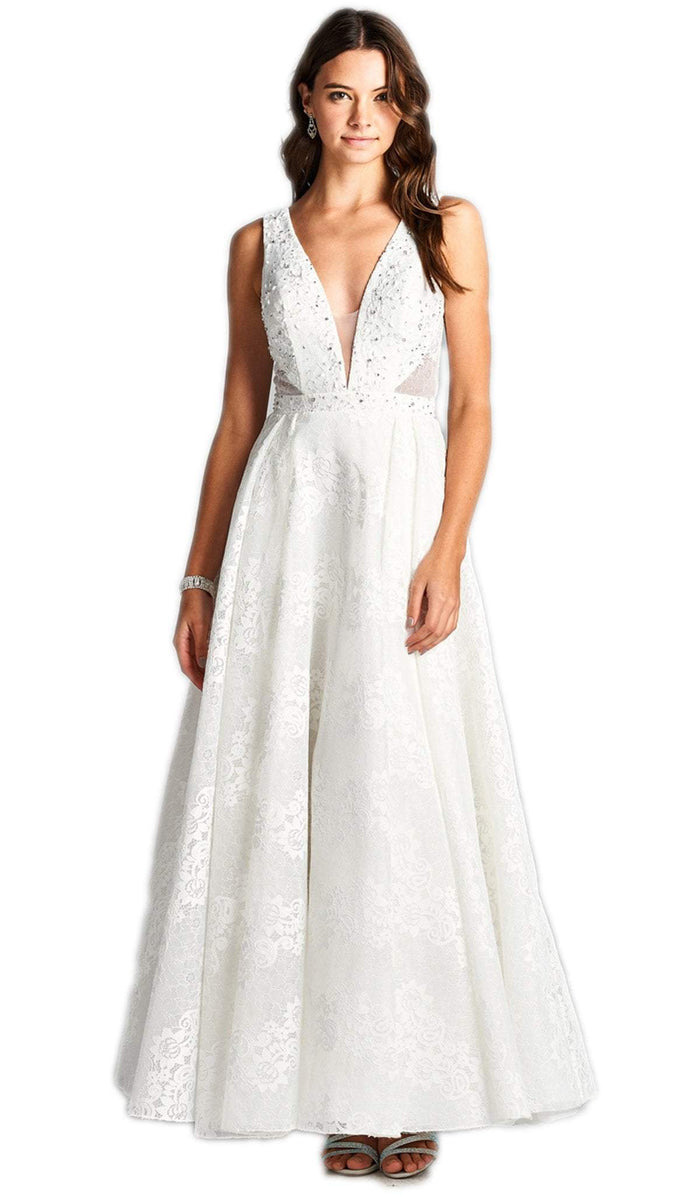 Floral Lace Applique Wedding Dress