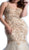 Beaded V-neck Trumpet Evening Dress