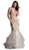 Beaded V-neck Trumpet Evening Dress
