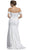 Lace Off-Shoulder Sheath Wedding Dress