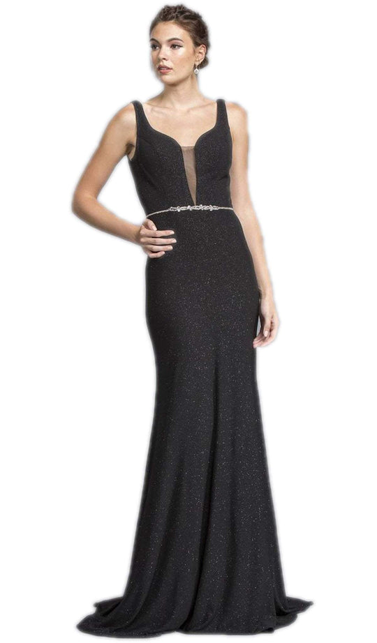 Plunging V-neck Sheath Prom Dress
