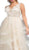Lace V-neck Tiered Ruffled A-line Prom Dress