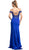 Long Bedazzled V-neck Sheath Prom Dress