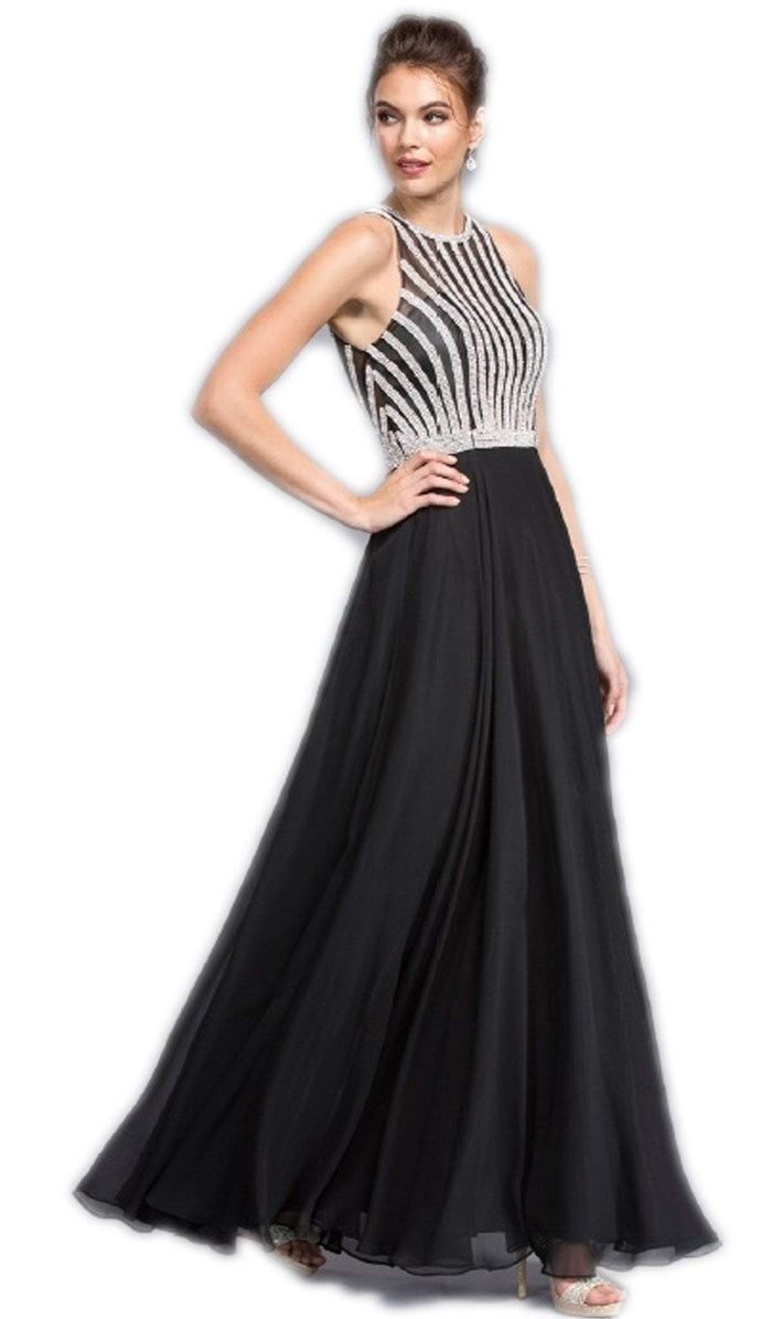 Glittering Illusion Halter A-line Prom Dress