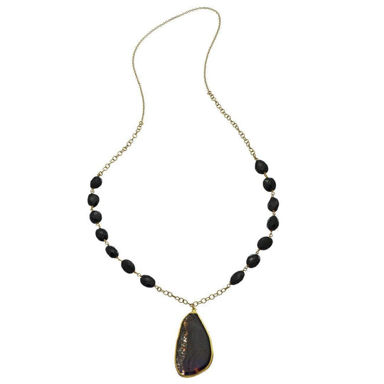 Heather Hawkins - Long Cabochon Necklace - Black Onyx