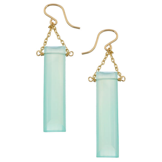 Large Cut Baguette Gemstone Drop Earrings