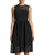 Donna Morgan - D3109M Jacquard Jewel Neck A-line Dress in Black