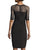 Adrianna Papell - 14249320 Illusion Banded Sheath Dress in Black