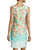 Donna Ricco - DR20061 Aquarelle Sheath Dress in Green and Floral