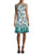 Chetta B - Knee Length Ombre Printed A-Line Dress in Green and Multi-Color