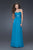La Femme - Stylish Strapless A-line Dress with Glittering Adornment 15951 In Blue