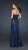 La Femme - Dazzling Sparkling Gown with Ribboned Waist 17059 In Blue