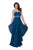 La Femme - Breathtaking Strapless Gown with Distinctive Ruffled Overlay 17523 In Blue