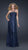 La Femme - Sequined Halter Neck Sheath Dress 17538 in Blue