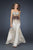 La Femme - Sparkling Long A-line Dress 17765 In Brown