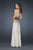 La Femme - Sparkling Long A-line Dress 17765 In Brown