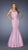 La Femme - Floral Lace Strapless Mermaid Evening Dress 19219 in Purple and Neutral