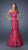 La Femme - Floral Lace Strapless Mermaid Evening Dress 19219 in Red and Neutral