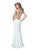 La Femme - Halter Jersey Fitted Evening Gown 22307 in White