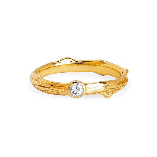 Rose Thorn Single Diamond Band
