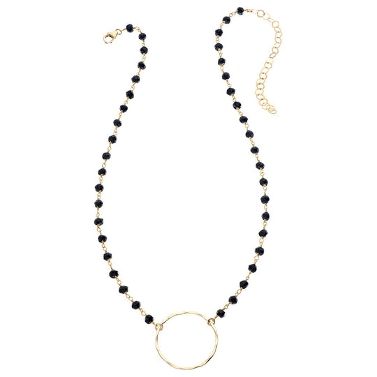 Large Hammered Circle Necklace